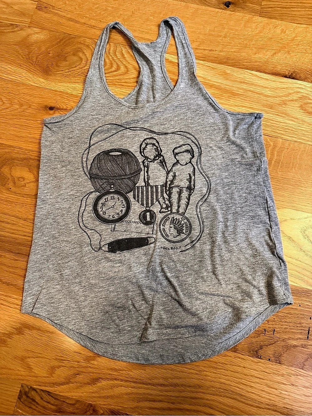 Out of Print To Kill a Mockingbird Hey Boo Tank Top Gray Tank Top